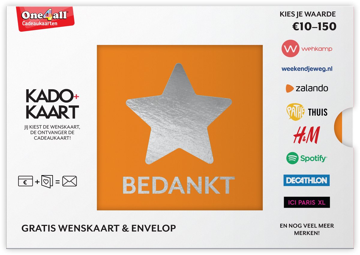Kado+Kaart Dankjewel - Cadeaubon - 35 euro + cadeau-envelop