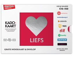 Kado+Kaart Liefs - Cadeaubon - 25 euro + cadeau-envelop