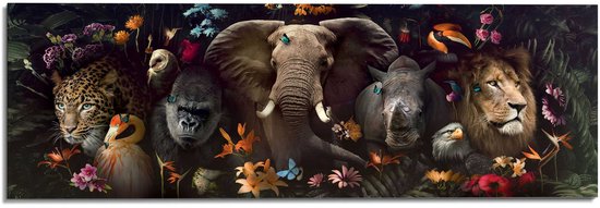 Reinders Schilderij Jungle Fantasie - 52x156cm - Hout - REINDERS