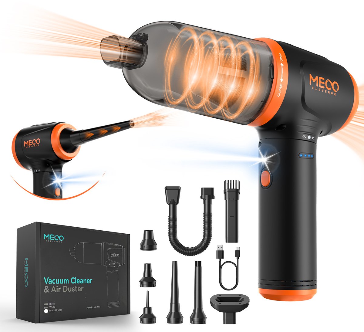 4-in-1 Stofblazer Handstofzuiger 16000Pa Snelladen Oranje - Product - €38,99