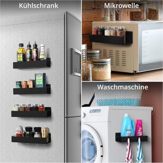 Hangend Metalen Kruidenrek Voor Aan de Muur: 4 Stuks Zonder Boren - Ideale