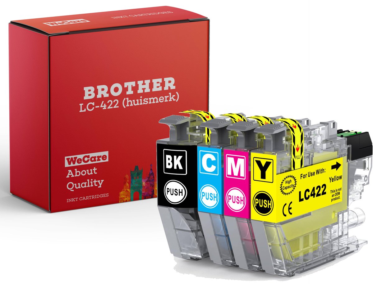 4-pack | Geschikt voor Brother LC422 XL inktcartridges - MFC - J5340DW - J5345DW - J5740DW - J6540DW - J6940DW