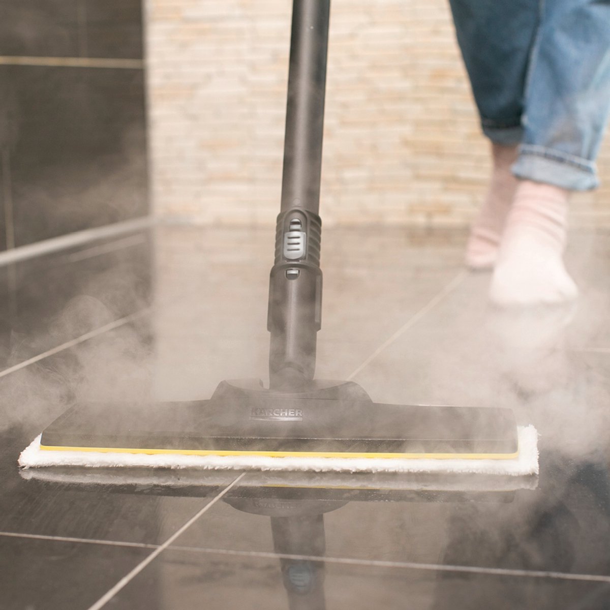 Kärcher vloerdoeken EasyFix voor stoomreinigers - 2 stuks - Microvezel - Klittenbandbevestiging – foto 5