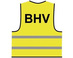 BHV vest - BHV hesje - Geel met op druk BHV - XL - Brickstone - wasbaar