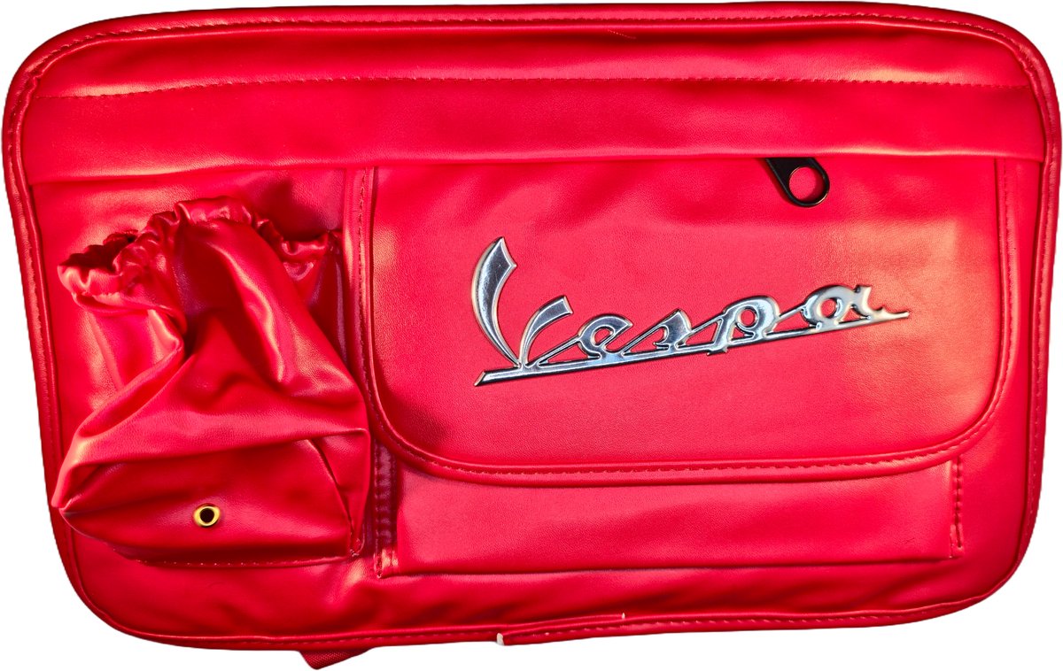 Leren Tas voor Piaggio Vespa - Leren opbergtas voor Piaggio Vespa Motor Scooter - Waterdicht - Leer / PU - Rood
