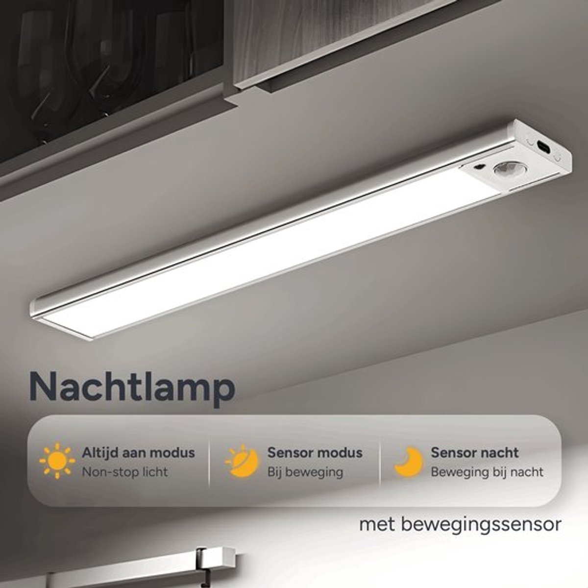 Omniscient® Led Lamp met Bewegingssensor - Kastverlichting - Keukenverlichting Onderbouw Led- Nachtlampje - Meerdere Kleurtemperaturen - Dimbaar - 2x 30 cm - Nachtlampje met Sensor - Binnen - USB-C Oplaadbaar - Trapverlichting - Magnetisch - Kastlamp — cadeau in Wonen & Interieur - foto 5