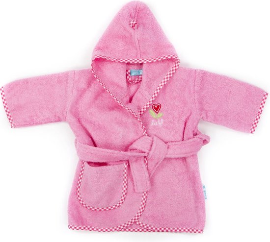Babybadjas Lief! - 100% badstof katoen - div kleuren-Lief lichtroze-1-2 jaar (92)