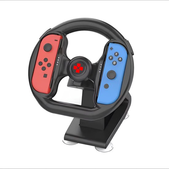 Turqero Stuurwiel voor Nintendo Switch Joy Con – Race Stuur - Racing wheel - Nintendo switch Accessoires - geschikt voor Switch & OLED - Zwart
