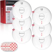 Bol.com Deprendo 6x Rookmelder met 10 Jaar Batterij - Koppelbaar Brandalarm - Zonder Boren - Incl. 3M Magneet Montage - Magneetb... aanbieding