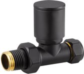 Robinet de radiateur manuel Radiatorconnect 1/2" x 15 mm compression noir droit.