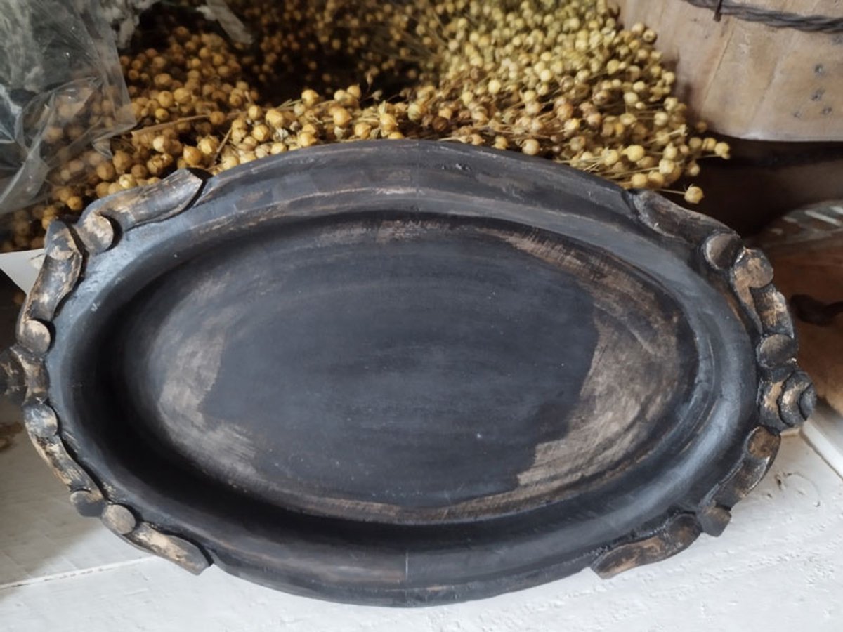 Onderbord zwart hout 30x18cm