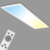 BRILONER Piatto - LED CCT Plafondlamp - paneel dimbaar - warm wit licht & koel wit licht - plafonniere met afstandsbediening - 24W - 100cm - wit
