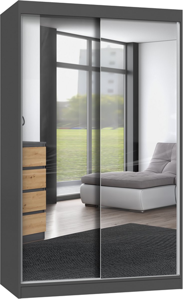 IGA IGA - Schuifdeurkast - Met spiegels - 160 cm breed - Moderne stijl