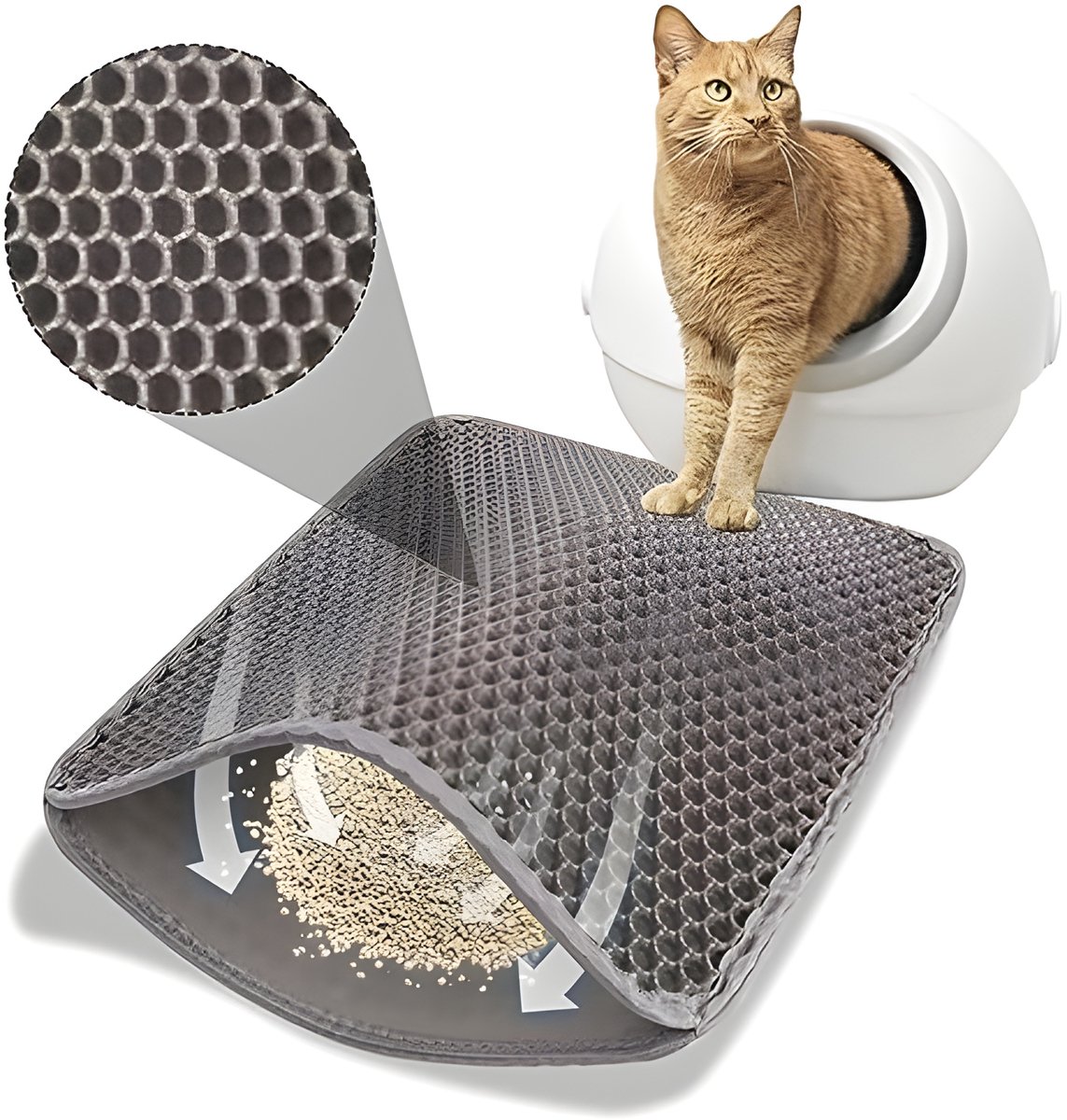 Kattenbakmat met Honingraatdesign - Waterdichte Kattentoiletbekleding