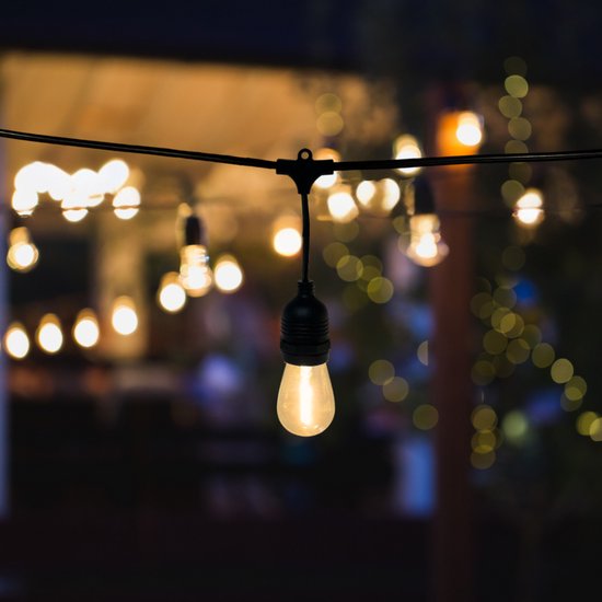 10m Arena LED Prikkabel - IP65 Lichtsnoer Buiten - Koppelbaar - Lampjes Slinger - Inclusief 10x E27 Lampen - Incl. Stekker