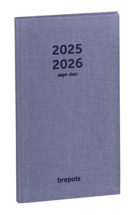 Brepols agenda 2026 - 16Maanden - Interplan - NATURE - Schoolagenda - 1 week op 2 pagina's - Linnen omslag - Weekoverzicht - Blauw - 9 x 16 cm - september 2025 tm december 2026