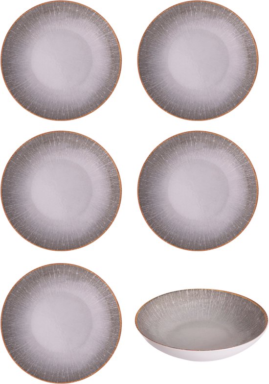 Assiette creuse Juntos Grietas Hazel & Bos - 22 cm - Set de 6