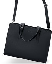 Eleganci® - Schooltas - Dames Tas - Werktas - Kantoortas - Dames tas met rits - Schoudertas - Handtas - Laptoptas 15,6 inch.- Geschikt voor A4 - Zwart