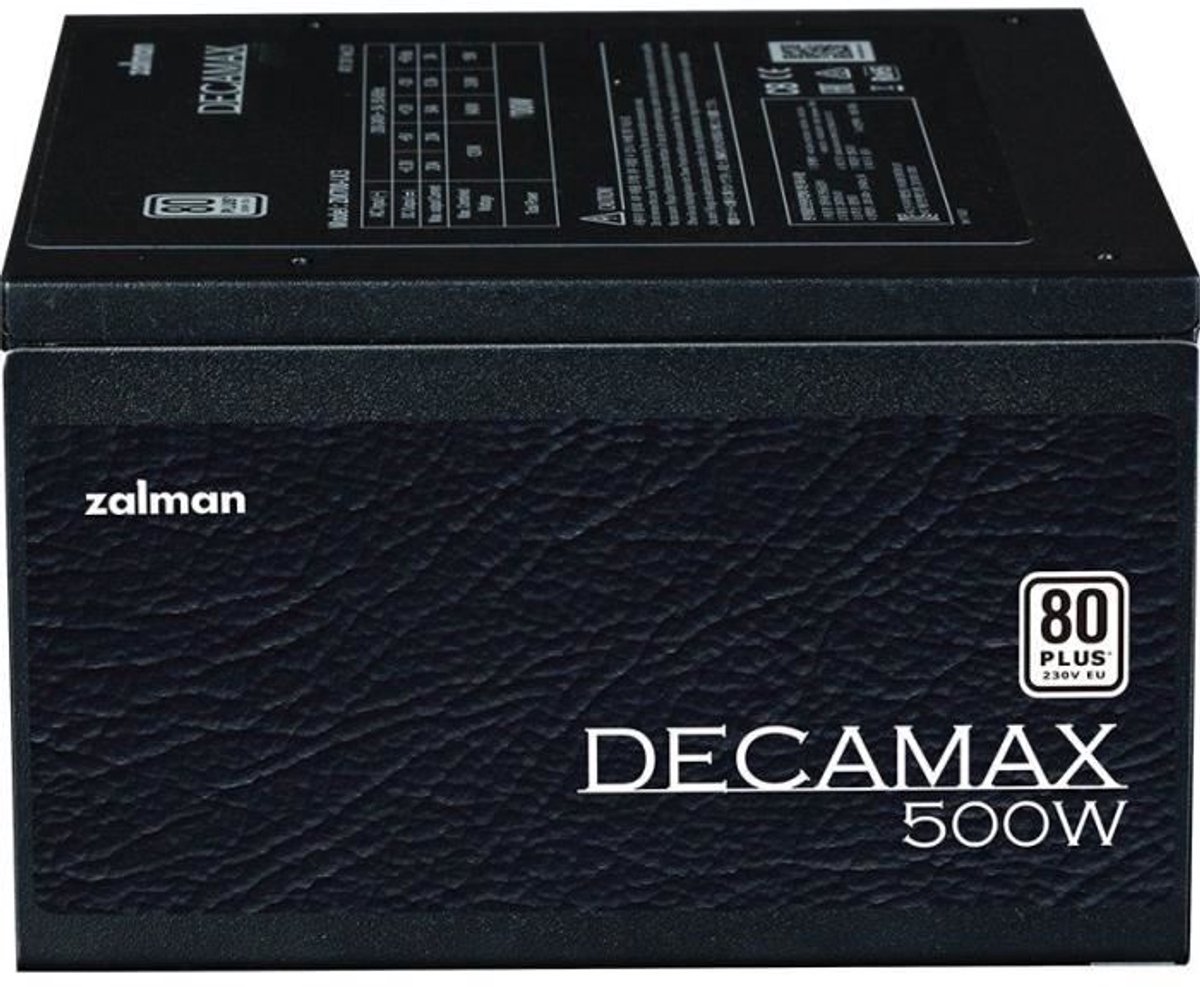 Pc-Voeding - Zalman - Decamax 500W - 80+ - Niet-Modulair - 120Mm-Ventilator - - afbeelding 2