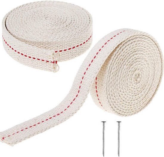 Mèche de lampe à huile - Mèche plate - Brûleur - Coton - 20mm par 1m - 1 pièce
