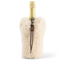 Kywie ® champagnekoeler van schapenvacht – wijnkoeler - 100% natuurlijk – 0,75l – temperatuurbehoudend - geschikt voor champagne, wijn, bourgogne, waterflessen - Natural reverse