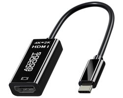 AdroitGoods USB C naar HDMI Adapter – Ondersteunt 4K 30Hz – Converter – Type C to HDMI – Thunderbolt 3 – Zwart