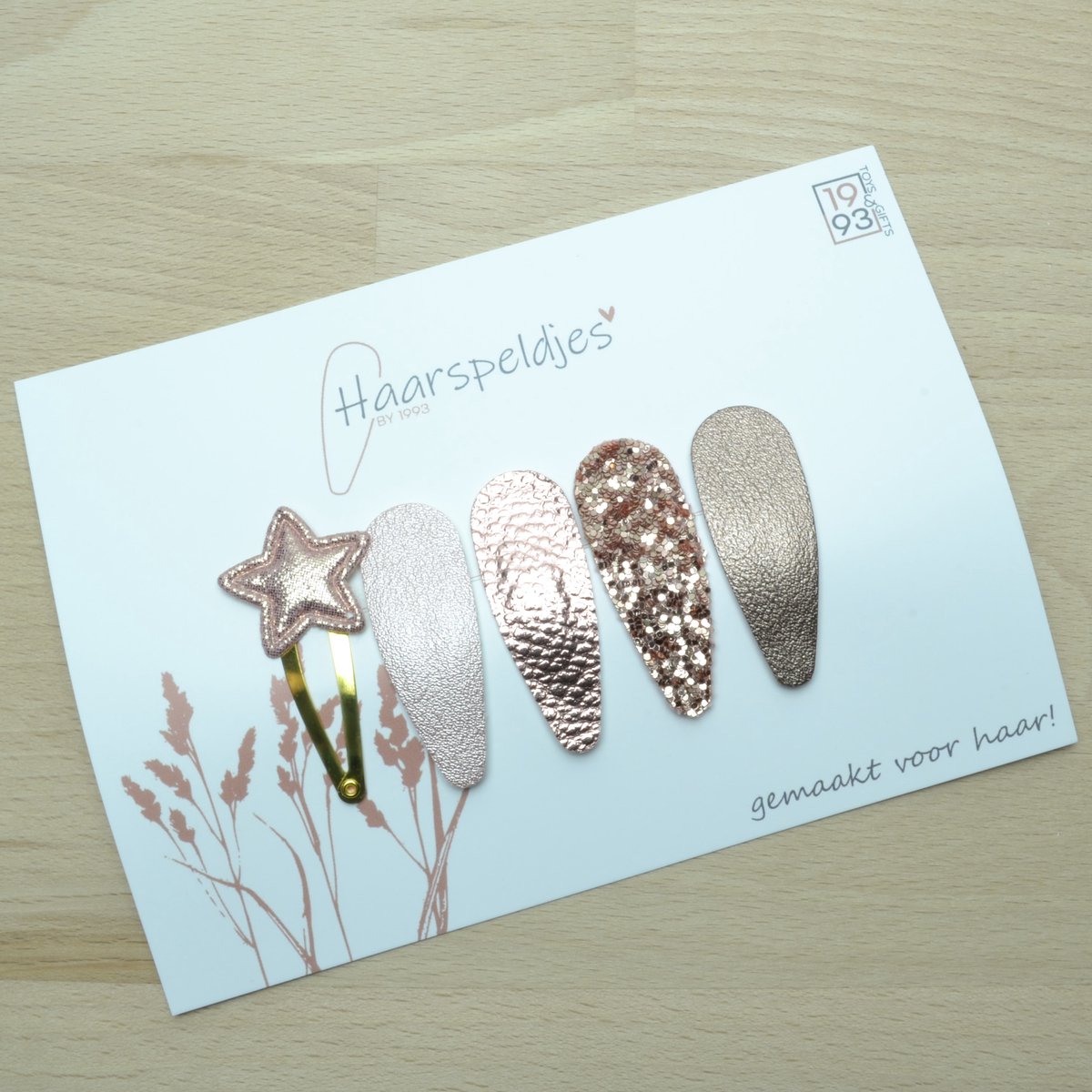 Haarspeldjes Romée 4cm by 1993 – setje met roze tinten – 5 haarspeldjes – haaraccessoires