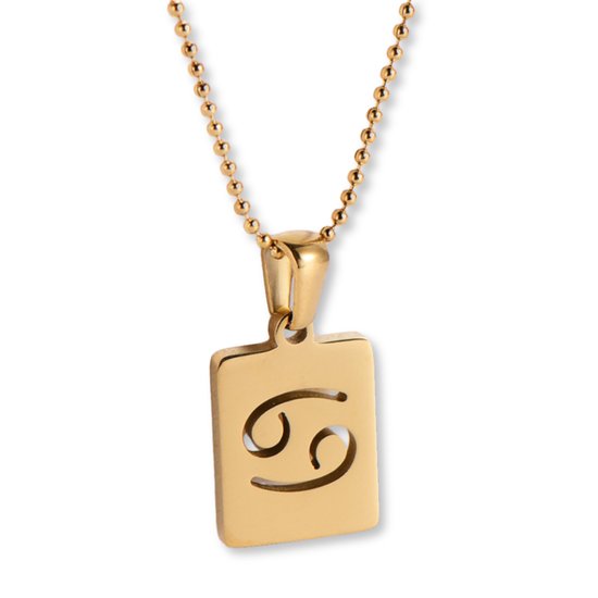 Goud vergulde ketting met Kreeft sterrenbeeld hanger | Zilveren Kettingen
