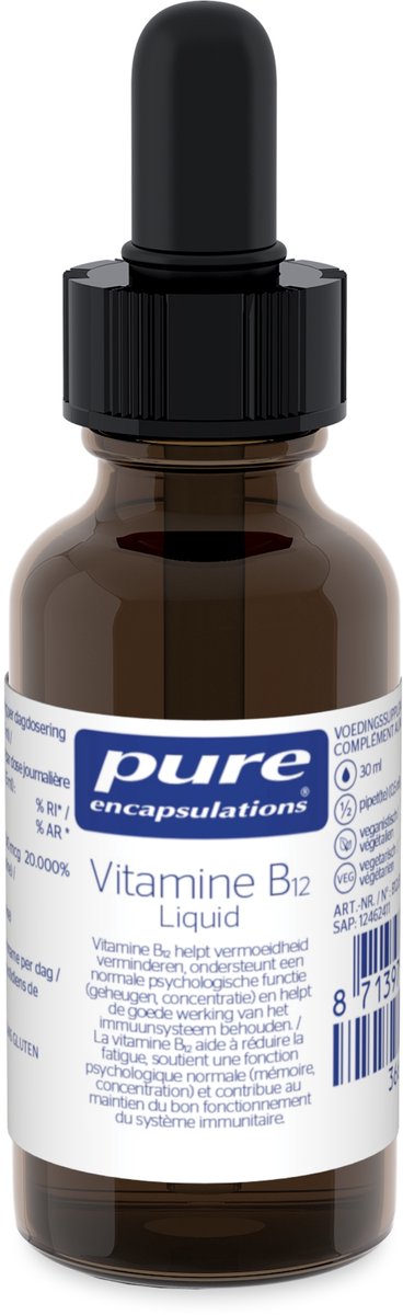 Goedkoopste Pure Encapsulations - Vitamine B12 Liquid 500mcg - Draagt bij tot vermindering van Moeheid - 30ml