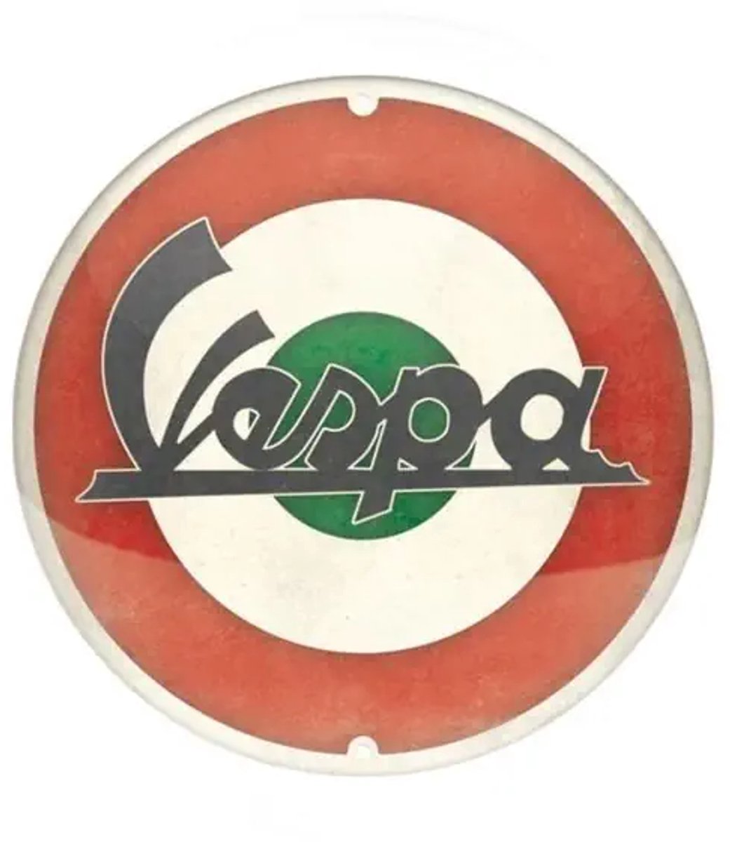 Rond Metalen Bord 35cm Vespa