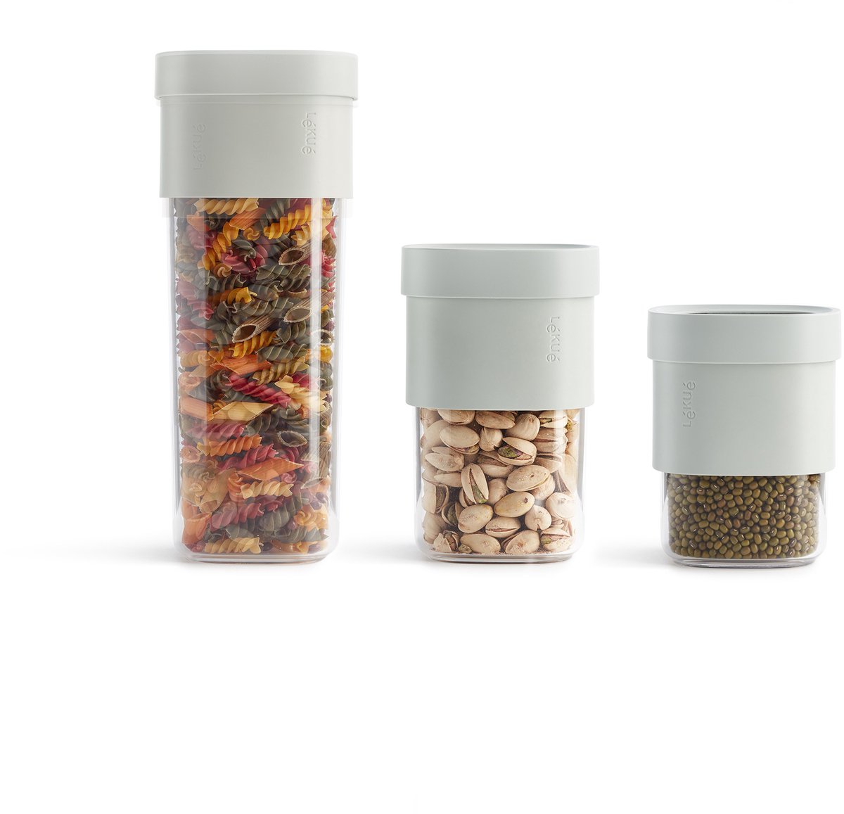 Lékué Flip Storage Voorraadbussen - set van 3 - Green