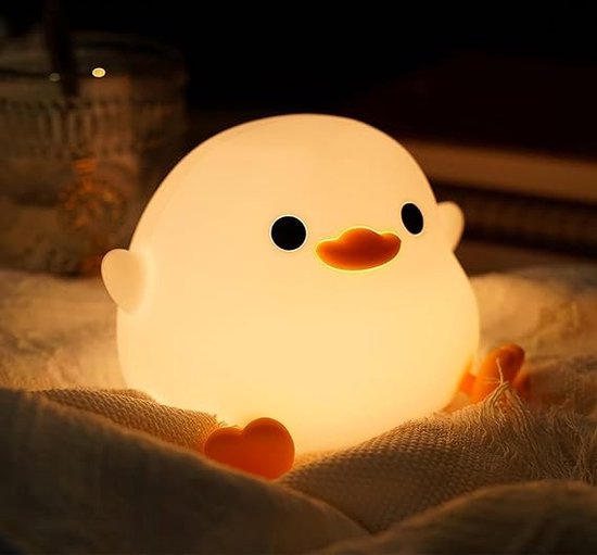 Karma DoDo Duck Nachtlampje, Nachtlampje Kids Slaapkamer Dimbaar, Oplaadbaar Baby Nachtlampje, Kawaii Silicone Touch Lamp met Timer, DoDo Duck Lamp Slaapkamer Decor, Baby Shower Gifts voor Meisjes Jongens van DoDo Duck — afbeelding 3