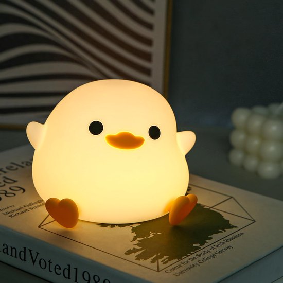 LED Nachtlampje Kinderen, Siliconen Eend Bedlampje met Dimbaar en Timer, LED Voedernachtlampje, Slaapkamerdecoraties, Verjaardagscadeaus voor Kinderen, Baby's, Vrouwen, Meisjes, Jongens