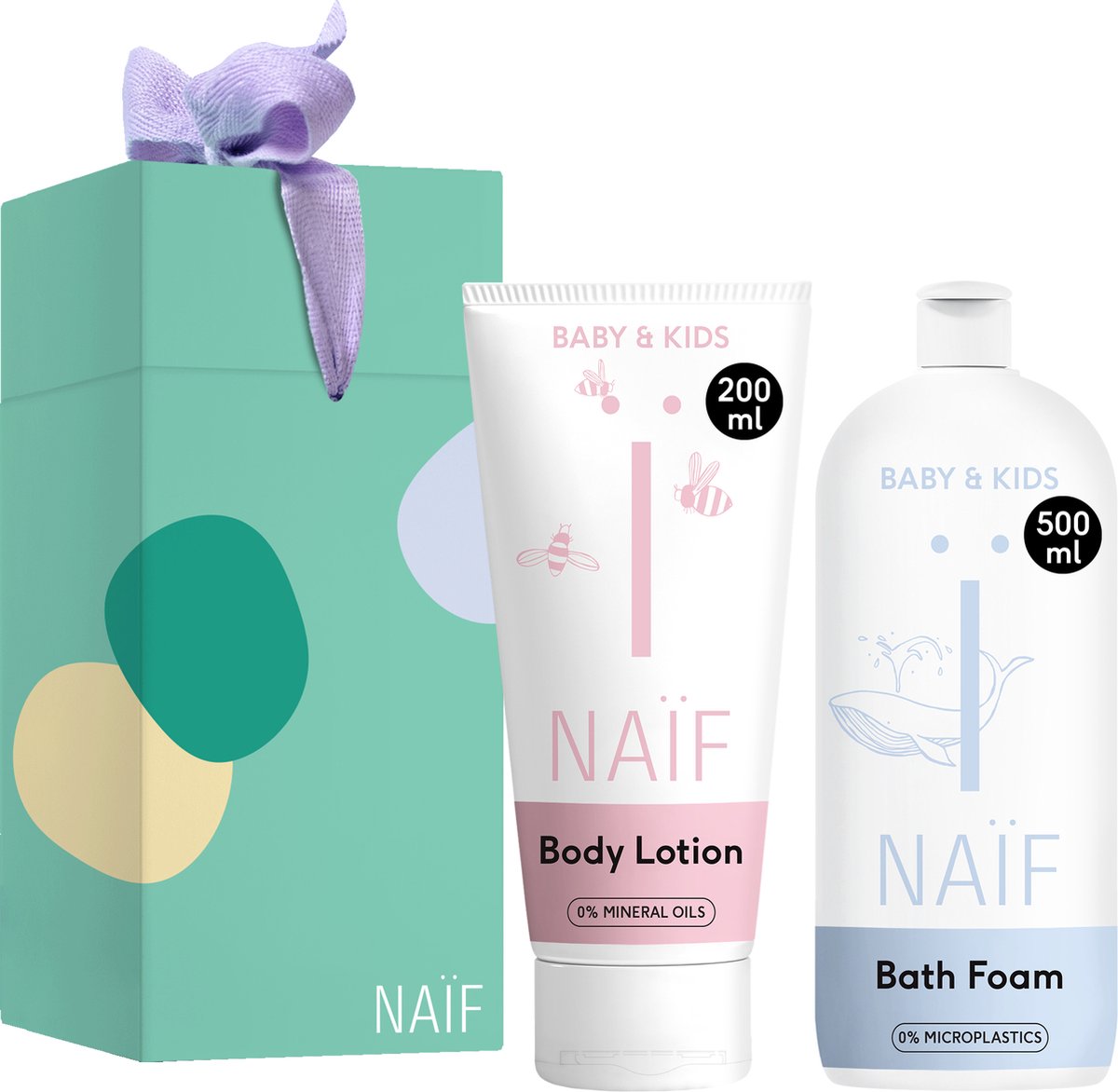 Goedkoopste Naïf - Bath Bubbly Routine Geschenkset - Baby's & Kinderen - Badschuim en Bodylotion in cadeauverpakking - Met ingrediënten van natuurlijke oorsprong