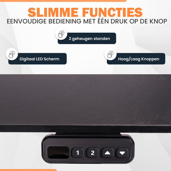 Bureau Ajustable - Zwart - 60 x 140 cm