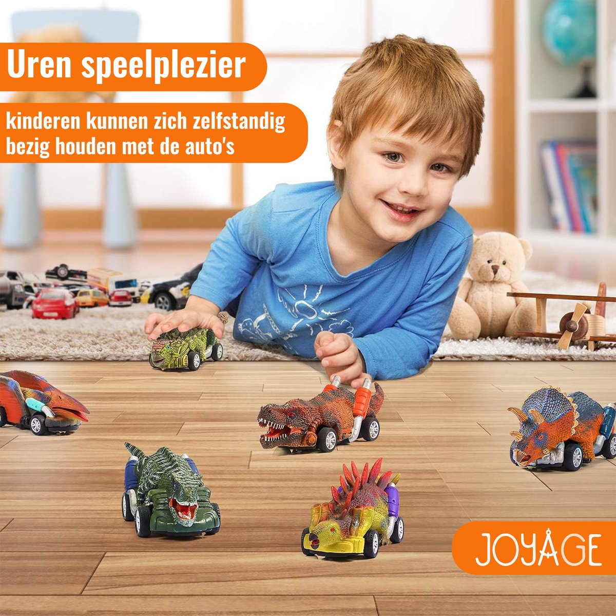 Joyage Dinosaurus auto speelgoed jongens - Jurassic Speelgoed autos jongens speelfiguren - Peuter speelgoed 2 jaar Dino speelgoed auto Dinosaurus kinderspeelgoed 3 jaar - Jongens Speelgoed Meisjes speelgoed 4 jaar kleuter speelgoed 5 jaar open ended — afbeelding 5