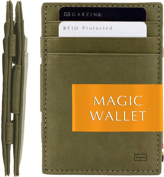 Garzini Magic Wallet Essenziale RFID Cuir Vert