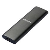 Philips externe SSD 1TB - draagbare SSD schijf - USB-C - aluminium - Space grey