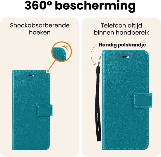 Étui pour Samsung S25 Plus Bookcase à rabat avec protection d'écran - Étui pour Samsung Galaxy S25 Plus Étui à rabat - Turquoise