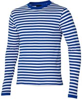 Morethansocks - Party T-shirt - Strepen - Blauw/Wit - Maat L - Carnaval - Carnavalskleding heren - Carnavalskleding - Feestkleding