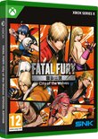 Speciale editie cover van Fatal Fury: City of the Wolves voor Xbox Series X met de personages Kyo Kusanagi, Terry Bogard, Mai Shiranui, Rock Howard, Marco Rodriguez, Billy Kane, Hotaru Futaba en Preecha.