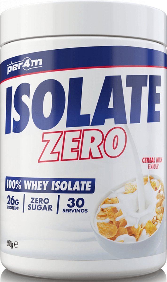 Goedkoopste Per4m Whey Isolate Zero (900g) Cereal Milk - Eiwitten - Wei-eiwit isolaat