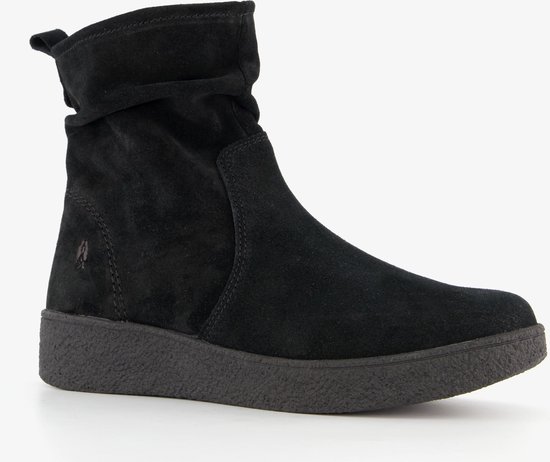 Hush Puppies suede dames enkellaarsjes zwart Maat 39 Echt leer