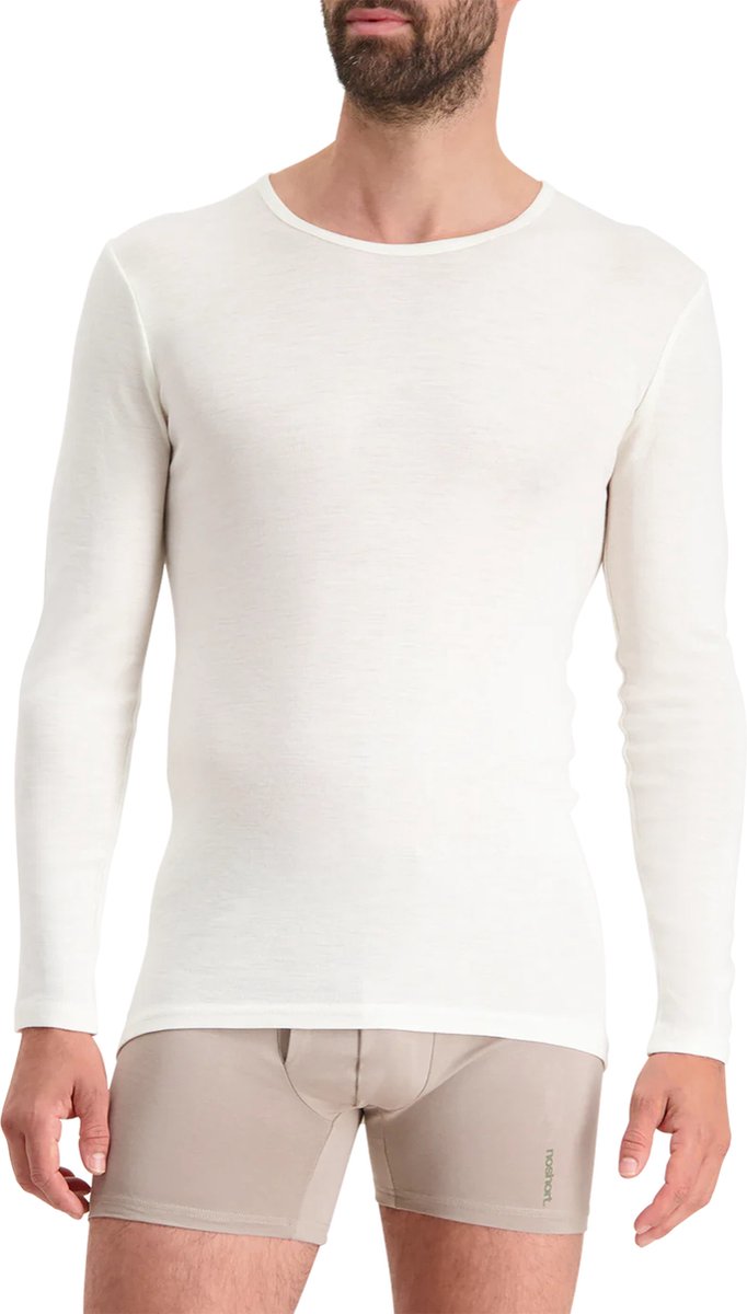 Noshirt Long Sleeve Merino Wool - Ondershirts - Ronde Hals - Ecru - M