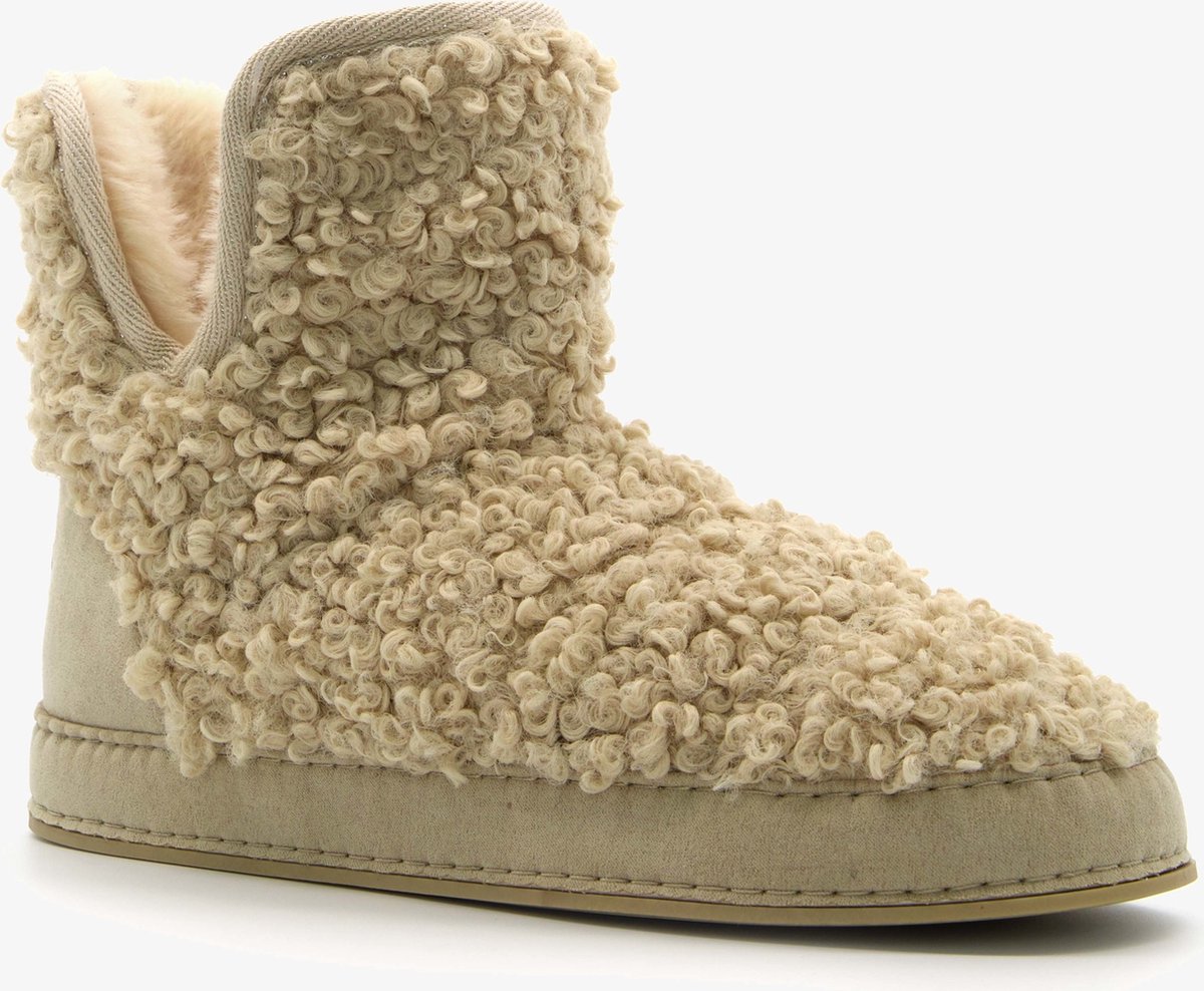 Thu!s gevoerde dames teddy sloffen - Beige - Pantoffels - Maat 37
