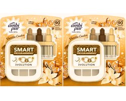 Ambi Pur 3Volution Elektrische Geurverspreider Vanilla Cookie - Plug & Refill - Limited Edition - 2 x Starterkit - Ambipur Geurverspreiders - Slim Programmeerbaar - Luchtverfrisser
