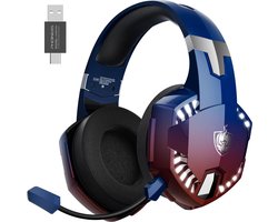PHOINIKAS G2000 Max - 2.4GHz Draadloze Gaming Headset - met microfoon - Over-ear Koptelefoon - Nintendo Switch/PS4/PS5/PC - Verblindend blauw