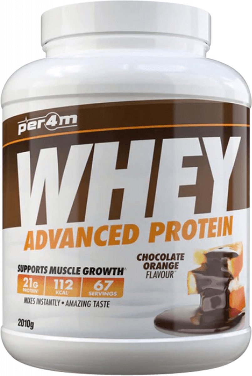 Goedkoopste Per4m Whey Advanced Protein (2010g) Chocolate Orange - Eiwitten - Eiwit Mix