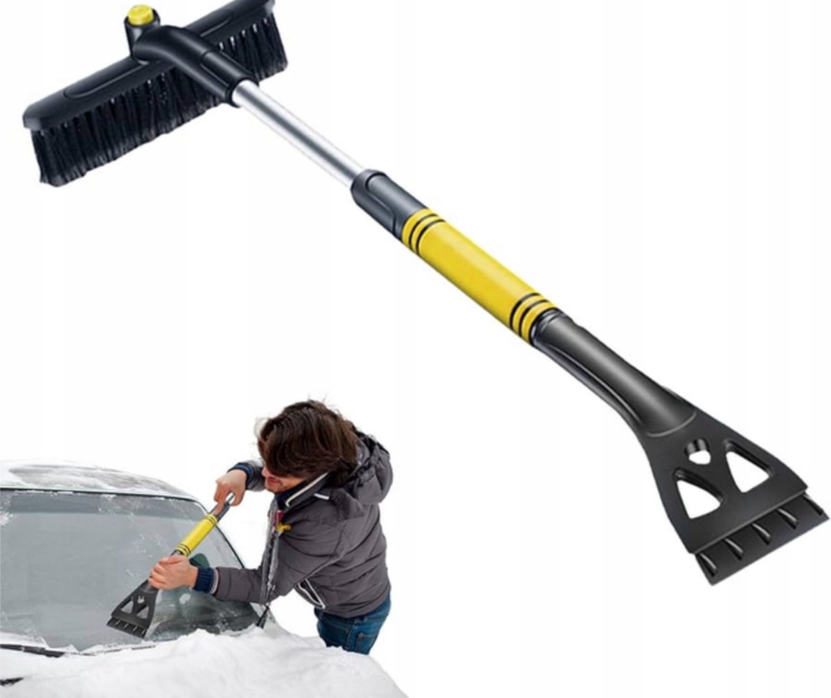 Ijskrabber, 3 in 1 Multifunctionele Uitschuifbare Auto Voertuig Sneeuw Borstel Schop Verwijdering Reinigingsgereedschap voor Winter Schoonmaak(Geel
