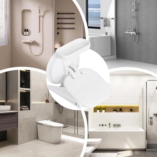 EEUK Voetsteun douche roestvrij staal opvouwbare douche voetensteun ruimte aluminiumlegering nagelwand voetsteun stap voor het scheren van de benen voor badkamer douche en scheerhulp1PCS-zwart